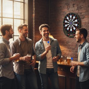 SPORTNOW Elektroniczna tarcza do darta dla 1-8 graczy, wyświetlacz LCD, 6 zestawów rzutków, kolorowa | Aosom PL