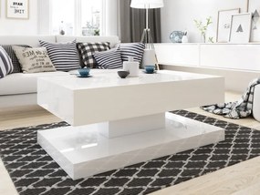 Stolik w wysokim połysku Gemin 100x60 biały