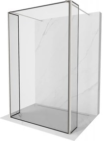 Mexen Kioto ścianka prysznicowa wolnostojąca 100 x 30 x 30 cm, czarny wzór, nikiel szczotkowany - 800-100-030-222-97-70-030