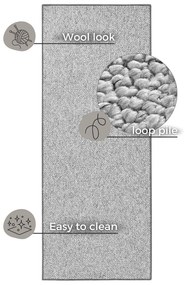 Szary chodnik 80x300 cm Wolly – BT Carpet