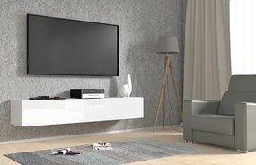 Długa wisząca szafka rtv biały połysk 180 cm - Falmi