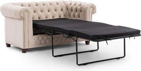 Beżowa aksamitna rozkładana sofa 148 cm York Blik – Ropez