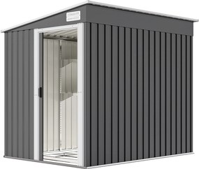 Outsunny Metalowy domek narzędziowy 2,81m² 154x206,5x181 cm domek z dachem jednospadowym fundament