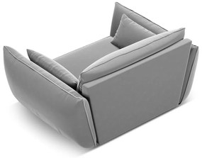 Jasnoszary aksamitny fotel Vanda – Mazzini Sofas