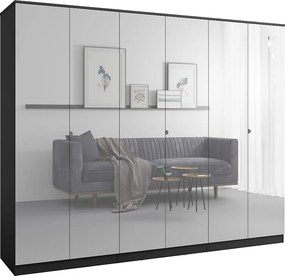 Szafa uchylna z lustrem Monza 6D 240 Czarna