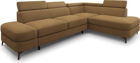 Masseno Narożnik AVISE z funkcją spania i pojemnikiem na pościel Narozniki L, Rozkładana sofa - Miodowy, QUELLE 17