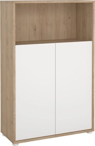 Dwudrzwiowa komoda biurowa Sign jackson hickory/biały mat