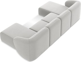 Jasnoszary aksamitny narożnik (w kształcie litery U) Lani – Makamii