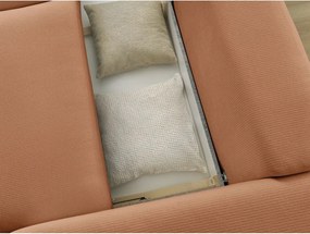 Pomarańczowa rozkładana/ze schowkiem sofa 265 cm Ezechiel – Bobochic Paris