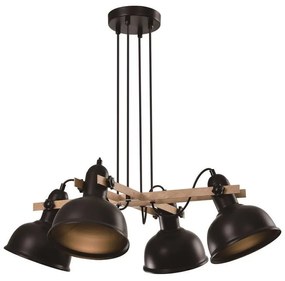 Czarna lampa wisząca z metalowym kloszem Reno – Candellux Lighting