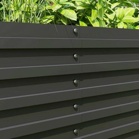 Outsunny Wysokie Grządki, otwarte dno, malowana proszkowo stal, 240 x 60 x 60 cm, Ciemnoszary