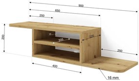 Wisząca Półka Pod Telewizor Dąb Artisan P1-C32