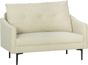 HOMCOM Sofa 2-osobowa z piankowym wypełnieniem i obiciem materiałowym, do salonu, sypialni, rama metalowa, kremowy