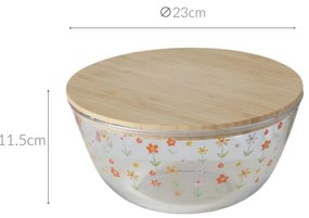 Miska szklana z pokrywką BLÜMI, Ø 23 cm