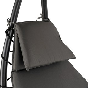 Leżak Ogrodowy z Parasolem CARPA Szary