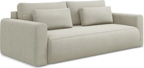 Kanapa 3-osobowa z funkcją spania - z tkaniny strukturalnej - jasny beż - KAPUA