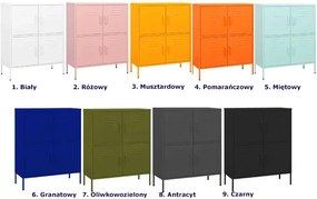 Granatowa metalowa zamykana szafka gospodarcza W6-G10