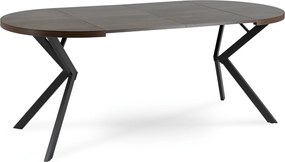Stół rozkładany w stylu industrialnym Lugo 90-190 cm, orzech/czarny