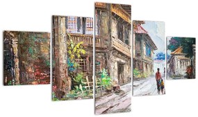 Obraz filipińskiej wioski, Azja (125x70 cm)