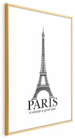 Plakat Paris 21x30 cm z ramą złotą z marginesem ARTGEIST B