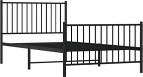 Czarne metalowe łóżko 100x200cm P6-T79