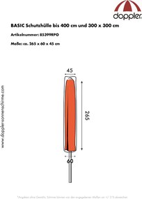 Derby Basic - ochrona parasola środkowego do 400 cm i 300 x 300 cm