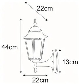 Czarna klasyczna lampa ścienna na dom - 4X S355 M0-H71