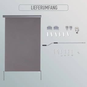 Markiza Pionowa Outsunny z Ochroną przed Słońcem i Wiatrem, Szara