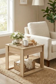 Kwadratowa ława z szufladą dąb sonoma A2-Z06