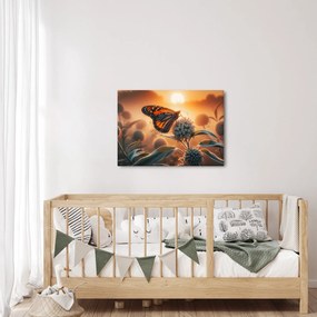 Obraz – Motyl w zachodzącym słońcu (70x50 cm)