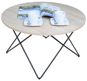 Okrągły stolik kawowy w stylu loft dąb sonoma - Noemi 4X