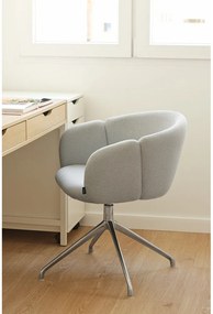 Jasnoszary tapicerowany fotel jadalniany z podłokietnikami Add – Teulat