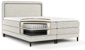 Jasnoszare łóżko boxspring 160x200 cm Dove – Maison de Rêve