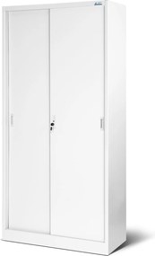 Przesuwna szafa biurowa Kuba 90x40x185 cm biała