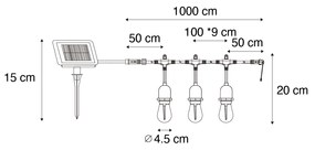 Zewnetrzna Lampki solarne ogrodowe 10m z LED 10 świateł - Russell Nowoczesny Oswietlenie zewnetrzne