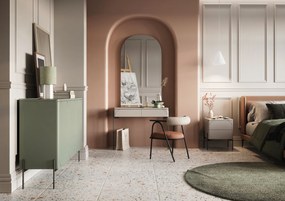 Szafka nocna z dwoma szufladami Sonatia na metalowych nogach 45 cm - kaszmir