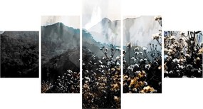 Obraz - Ilustracja przedstawiająca dzikie kwiaty (125x70 cm)