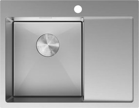 Mexen Exar zlewozmywak stalowy 1-komorowy z ociekaczem, lewy 620 x 480 mm, inox - 6431621005L-01