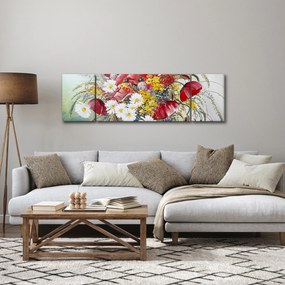 Obraz wazonu z dzikimi kwiatami (170x50 cm)