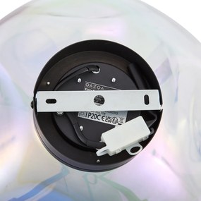 Designerska lampa sufitowa czarna z tęczowym szkłem - Gemma