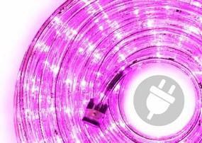LED świetlny kabel - 240 diod, 10 m, różowy
