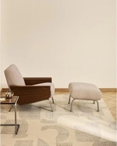 Jasnobrązowy podnóżek z tkaniny szenilowej Amsen – Kave Home