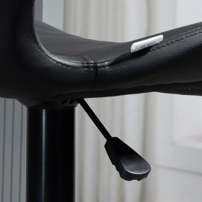 HOMCOM Hokery Zestaw 2 krzeseł barowych z regulacją wysokości 360° w kolorze czarnym