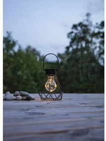 Czarny lampion LED Star Trading Eddy, wys. 15,5 cm