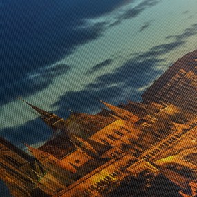 Obraz oświetlonego budynku (125x70 cm)