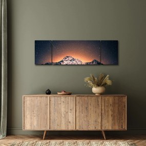 Obraz gwiaździstego nieba z górami (170x50 cm)