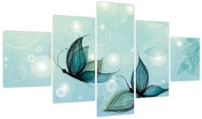Obraz - Niebieskie motyle (125x70 cm)