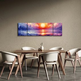 Obraz - Kolorowy artystyczny zachód słońca (170x50 cm)