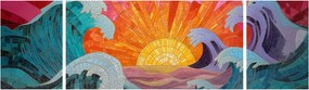 Obraz - Mozaika fal (170x50 cm)