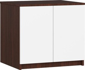 Nadstawka na szafę AKORD S60 Wenge 60 cm 2 drzwi kolor Biały mat 2 półki 60x51x55 cm